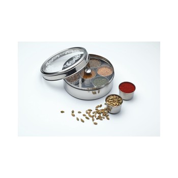 SET OF 7 STAINLESS STEEL MASALA POTS
