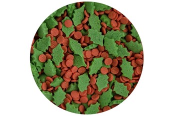 EDIBLE SUGAR HOLLY AND BERRIES - 60 GRAM TUB