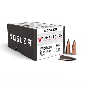 Nosler Varmageddon .22 Cal .224" 55gr Projectiles x100