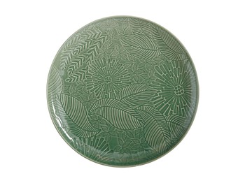 GREEN 36CM ROUND 'PANAMA' PLATTER