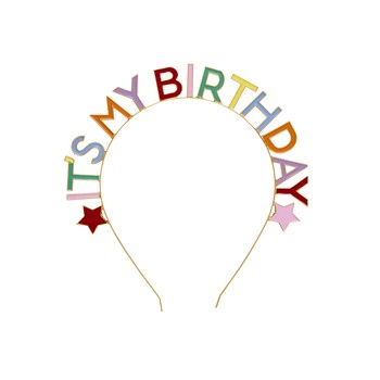 Hootyballoo - Bright Banquet 'It's My Birthday' Metal Headband - HBBB213