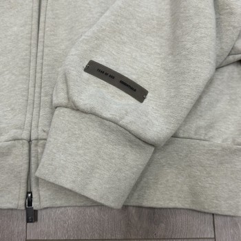 Fear of God Essentials Full Zip Hoodie 'Heather Stone' • Pre-Owned [9784] - view 3