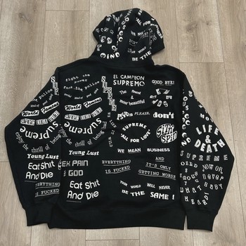 Supreme Black All Over Print Hoodie • Brand New [2866] - view 2