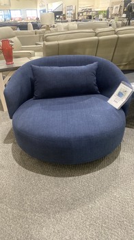 Haley Upholstered Swivel Cuddler Chair Midnight