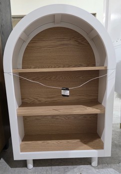 3-Tier White Small Arched Bookcase