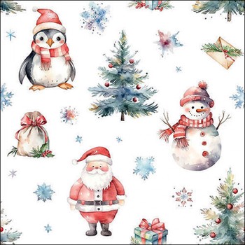 CHRISTMAS TRIO WHITE PAPER NAPKINS