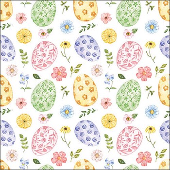 EASTER EGGS AND FLOWERS PAPER NAPKINS