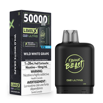 Level X Flavour Beast G2 Ultra 50K Pod - Wild White Grape Iced (10mg)