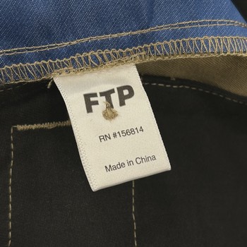 Fuck The Population (FTP) Gray/Blue Logo Tape Work Pants  • Pre-Owned [9047] - view 9
