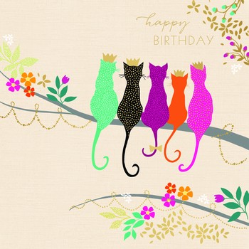 The Art File - Hb Five Crown Cats Card