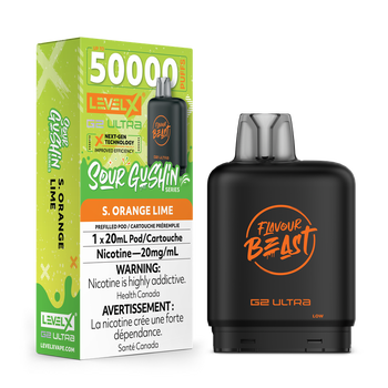 Level X Flavour Beast Sour Gushin' G2 Ultra 50K Pod - S. Orange Lime