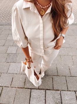 Luna Denim Top - White Sand