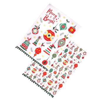 BAUBLES COTTON TEA TOWELS - SET OF 2