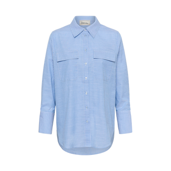 Skye Shirt - Silver blue stripe