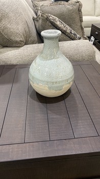 Medium Light Blue Antiqued Vase
