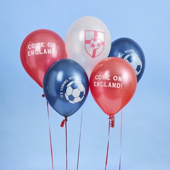 Hootyballoo -Come On England 12" Latex Balloons - Pack of 5-HBCE102(Not suitable for Helium) (D)