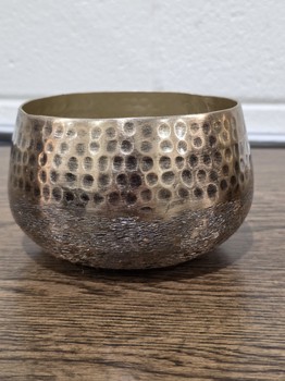 Sm Copper Dot Line Pot