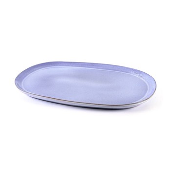 'NORTE' GLAZED TERRACOTTA PLATTER - LIGHT BLUE