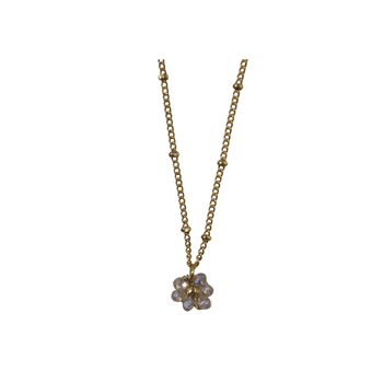 Facet Flower Necklace Champagne