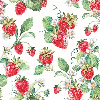 GARDEN STRAWBERRIES PAPER NAPKINS