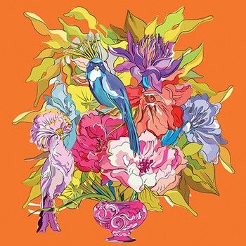 Paper Rose - Bird Bouquet Card - STG378 (D)