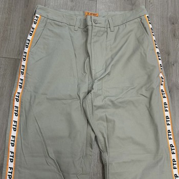 Fuck The Population (FTP) Orange Logo Tape Work Pants • Pre-Owned [1616] - view 2
