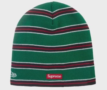 Supreme New Era Stripe Beanie • Brand New [9944] - view 2