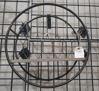 Round metal wall decor/plant shelf / large