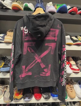 Off White Diag Stencil Hoodie Black/Multicolor size L • Pre-Owned [0259] - photo 2