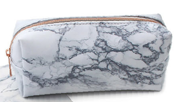Fashion Stationery - Rectangular Pencil Case White Marble