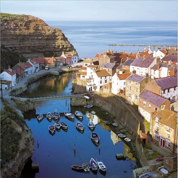 Woodmansterne - Staithes - Seaside Village - Greetings Card