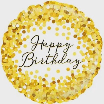 Oaktree - 18" Gold Sparkle Birthday Holographic Balloon - 229578