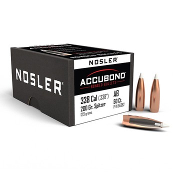 Nosler Accubond Spitzer .338 Cal .338" 200gr Projectiles x50