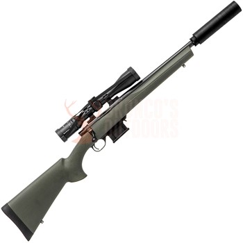 Howa Mini 450 Bushmaster Blued HB 16¼" Threaded Green + Panamax 3-9x40 + DPT Mini Suppressor + Baffle