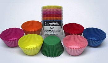 BRIGHT COLOURED MUFFIN CASES - PACK OF 140