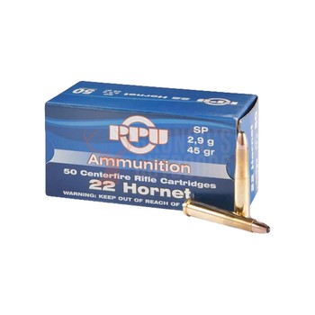 PPU Rifle line ammunition 22 Hornet SP 45gr