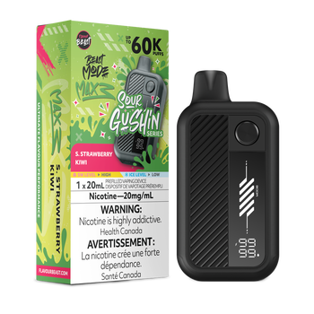 Flavour Beast Sour Gushin' Beast Mode Max 3 60K - S. Strawberry Kiwi