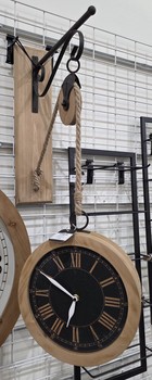 Wall Mounted Pulley w/ Hanging Clock