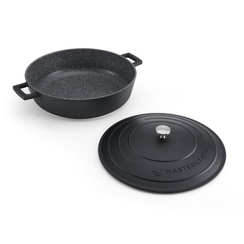 MASTERCLASS NON STICK CASSEROLE - 32CM/5 LITRE - MATT BLACK