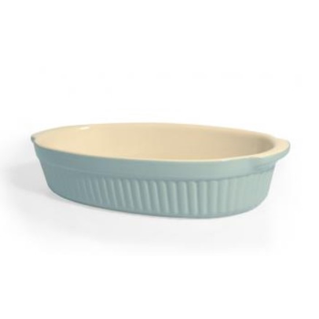 CLASSIC GLAZED OVAL ROASTING DISH - SKY BLUE