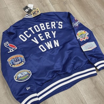 OVO x New Era MLB Los Angeles Dodgers Varsity Jacket Blue • Brand New [0211] - view 7