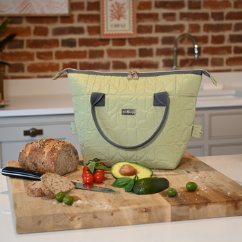 OXFORD QUILTED CONVERTIBLE LUNCH BAG - PISTACHIO