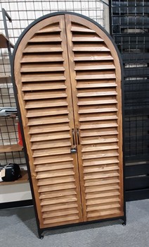 Louvered Door Display Cabinet