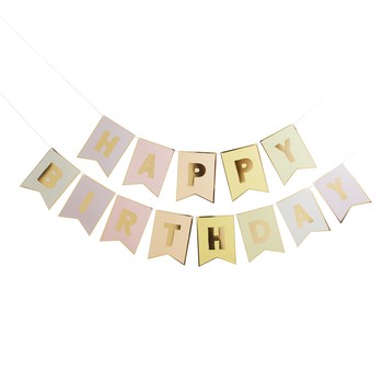 Hootyballoo - Pastel 'Happy Birthday' Flag Card Banner 3m - HBPP200