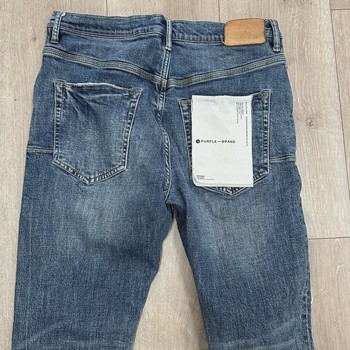 Purple Brand mid-indigo distressed skinny jeans • Pre-Owned [9109] - view 2