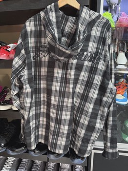 Supreme Plaid Hooded Button Up • Pre-Owned [4897] - view 2