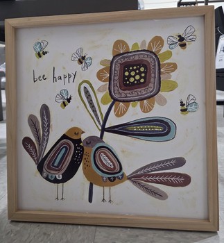Bee Happy Box Sign