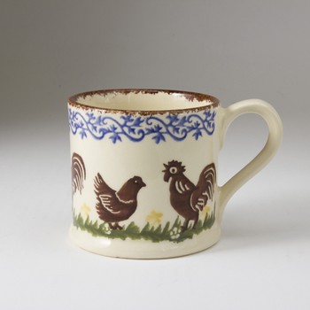 BRIXTON POTTERY SMALL MUG - COCK AND HEN