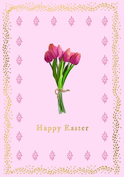 The Art File - Pink Tulips Easter Cards - AFE77SA