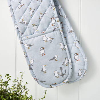 COASTAL BIRDS DOUBLE OVEN GLOVES